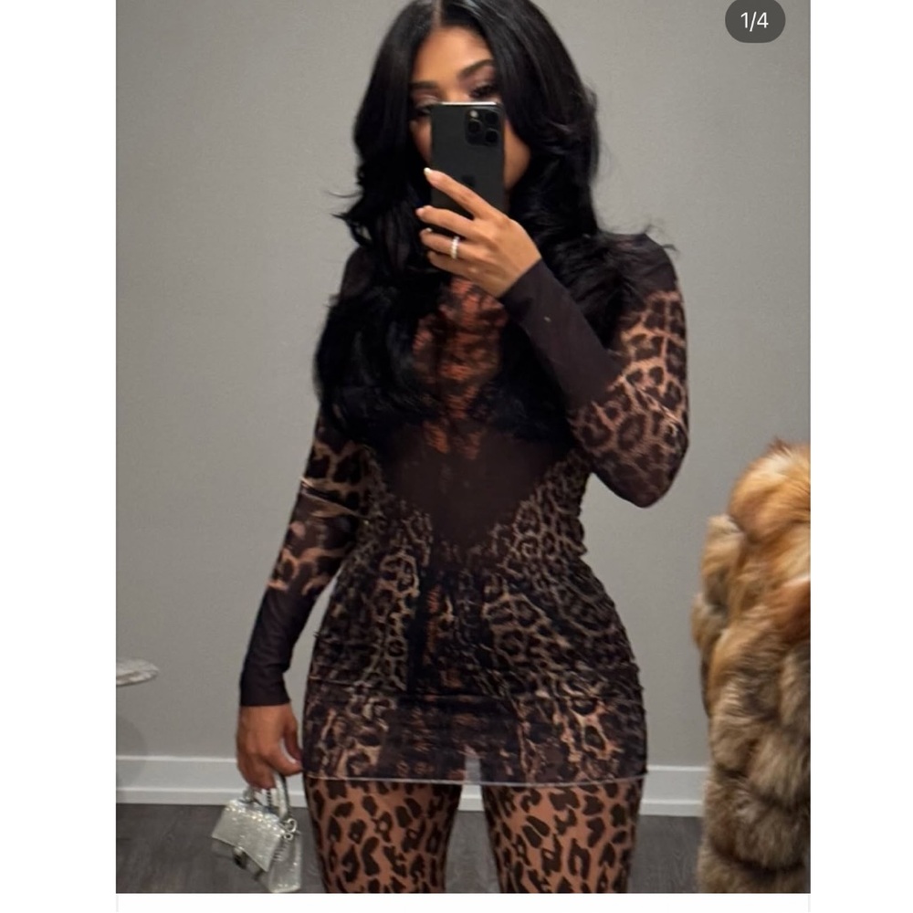 AKIRA Leopard Print Mini Dress
